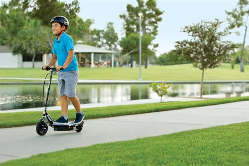 Razor E100 Glow Electric Scooter for Kids Age 8 and Up, LED Light-Up Deck, 8" Air-filled Front Tire, Up to 40 min Continuous Ride Time