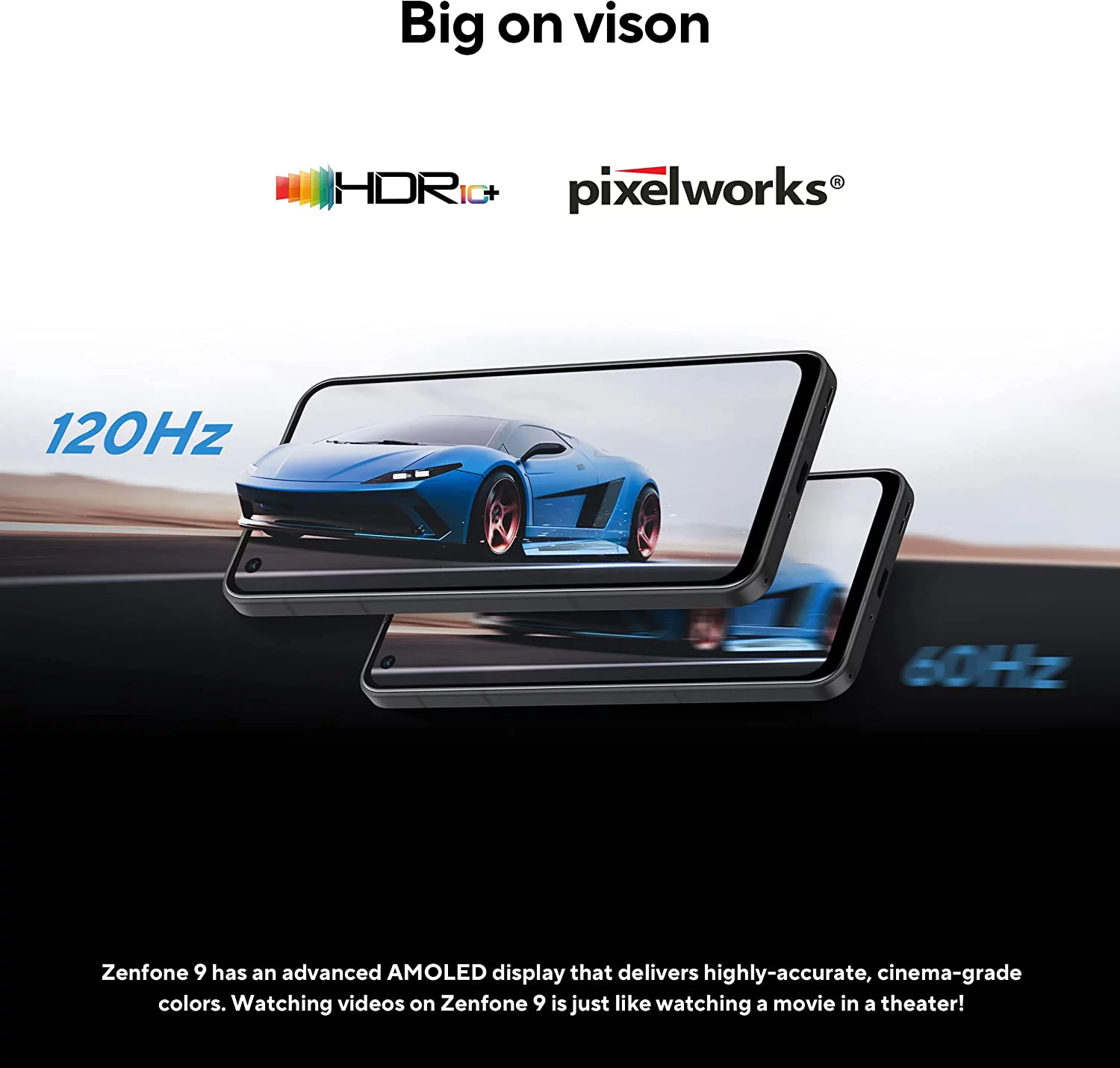 ASUS ZenFone 9, 5.9” FHD+ 2400x1080 AMOLED 120Hz, 50MP/12MP Dual Camera, 8GB, 256GB, 5G LTE Unlocked Dual SIM, White, US Version, AI2202-8G256G-WH