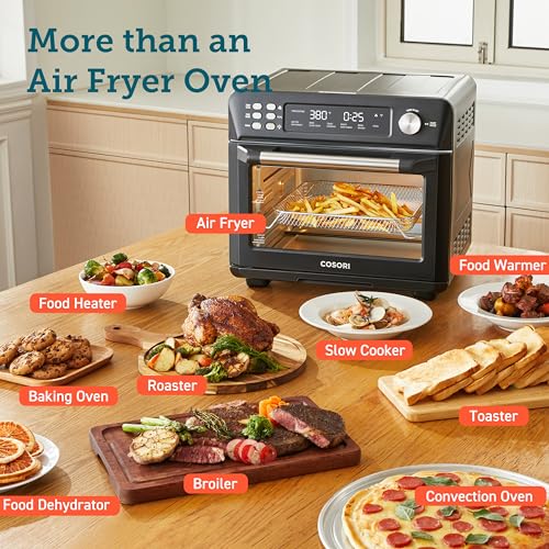 COSORI Smart 12-in-1 Air Fryer Toaster Oven Combo, Airfryer Convection Oven Countertop, Mother's Day Gift, Bake, Roast, Reheat, Broiler, Dehydrate, 75 Recipes & 3 Accessories