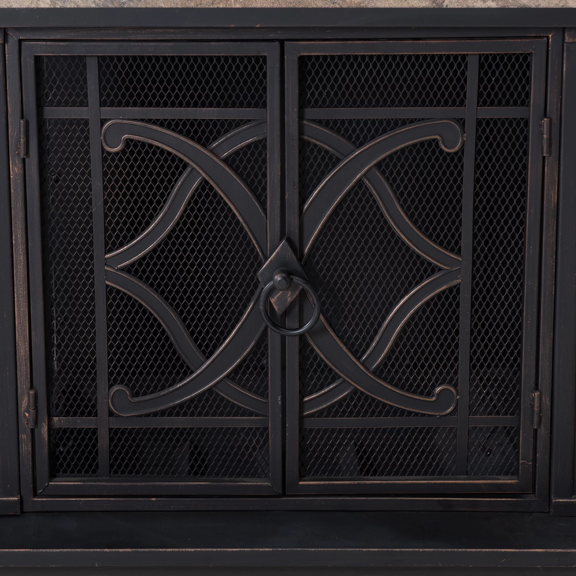 Sunjoy Cole Wood Burning Fireplace - Black