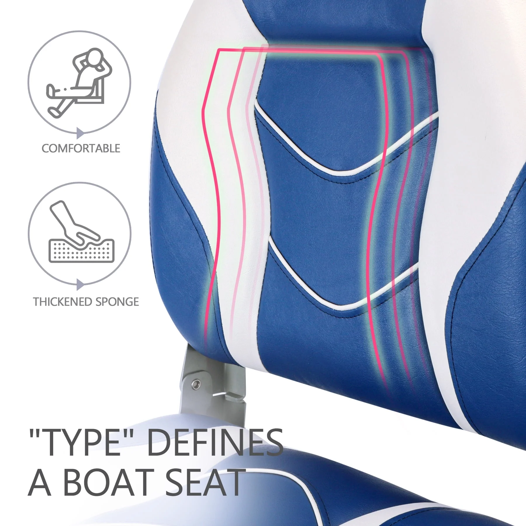 NORTHCAPTAIN S1 Pro Premium High Back Folding Boat Seat,Stainless Steel Screws Included,Charcoal/Black(2 Seats)