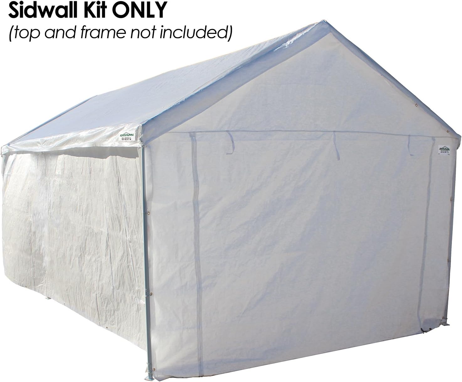 Caravan Canopy 12000211010 Side Wall Kit for Domain Carport, White (Top and Frame Not Included)