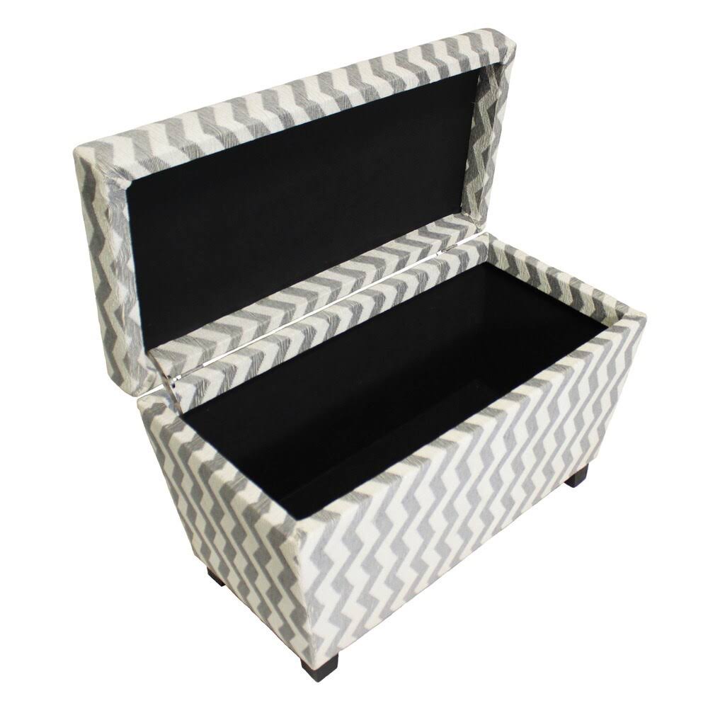 Casa Cortes Zoe Chevron Fabric Storage Ottoman (Set of 2)