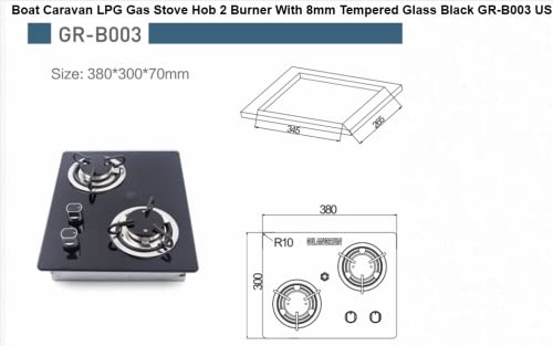 Drop-In Rv Stove Propane, 2 Burner Built-In RV Cooktop Stove,Tempered Glass Stainless Steel Boat RV Caravan Kitchen Stove Gas Hob Cooktop Cook for Household RV Picnics