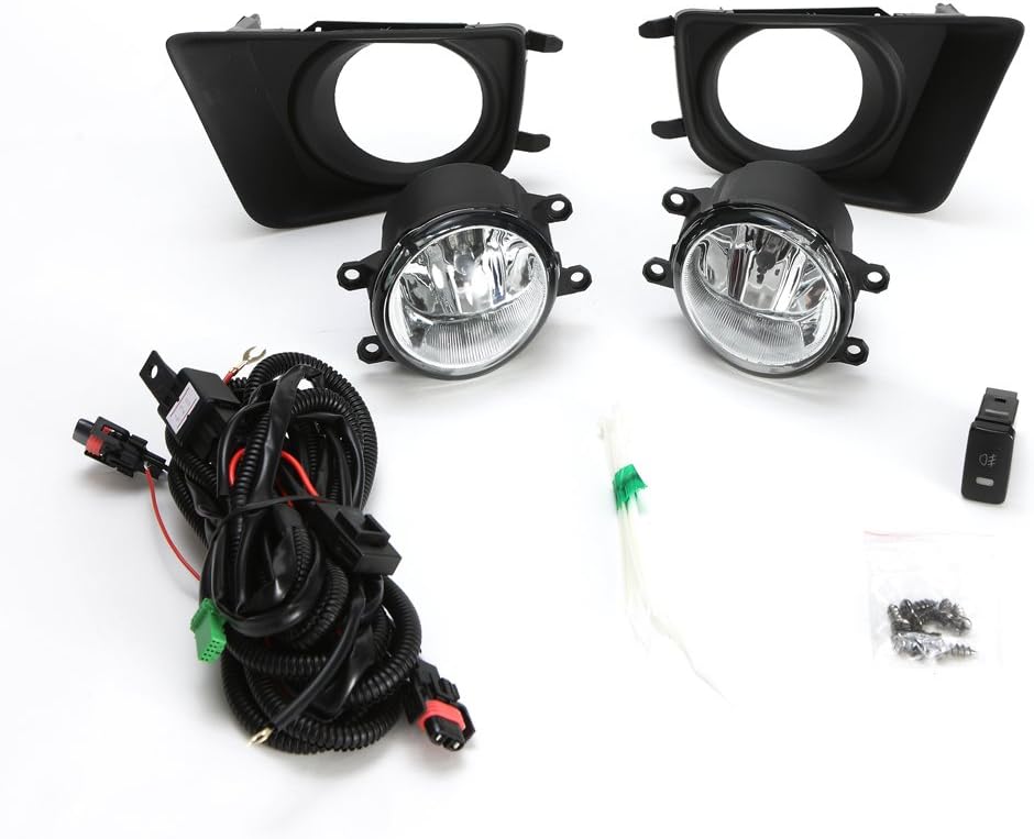 LEDIN Fog Lights Compatible for 2012-2015 Tacoma (OE Style Clear Lens with Bezels, Wire Harness, Switch, Bulbs) Pack of 2