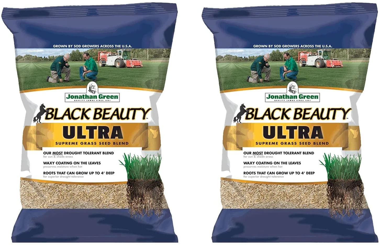 Jonathan Green 10323 Drought Tolerant Black Beauty Ultra Grass Seed Mix for Partial Shade Clay Soil Covers Up to 10,000 Square Feet, 25 Pounds 2 Pack