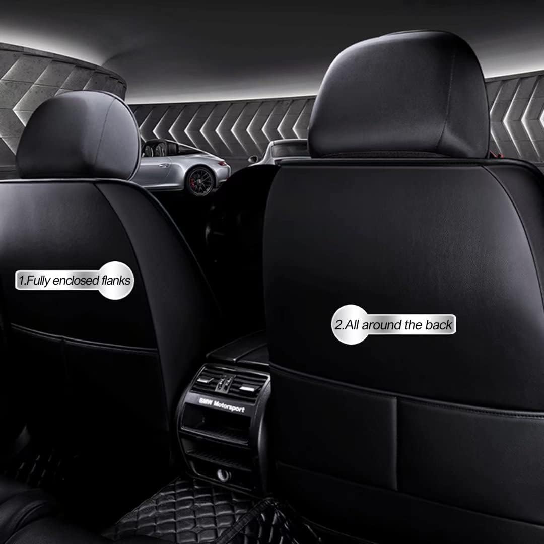 Seat Cover Custom Fit for Nissan Rogue 2008 2009 2010 2011 2012 2013 2020 2021 2022 Faux Leather Car Seat Protector Compatible Airbag Vehicle Cushion Covers Front Rear Seat Full Set(2 Rows 5 Seats)
