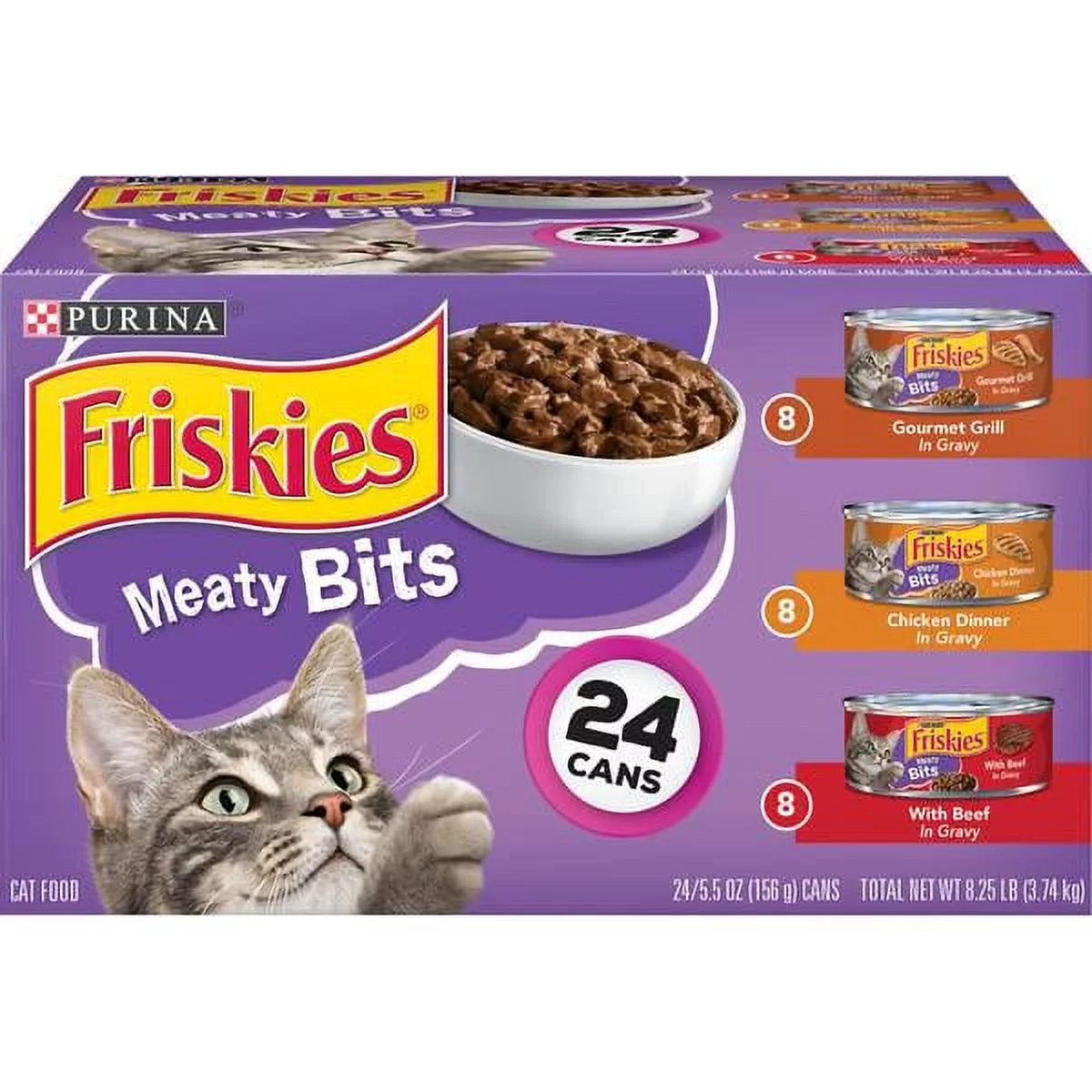 24-Pack 5.5 oz Meaty Bits Variety Wet Cat Food - Curated Treasures Market