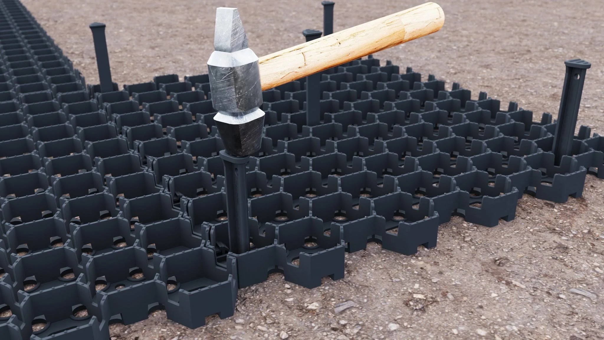 Standartpark - HEXpave Grid - 1x22 Depth Permeable Paver System - 27,000 lbs Load Class - DIY Patio, Walkway, Shed Base, Light V