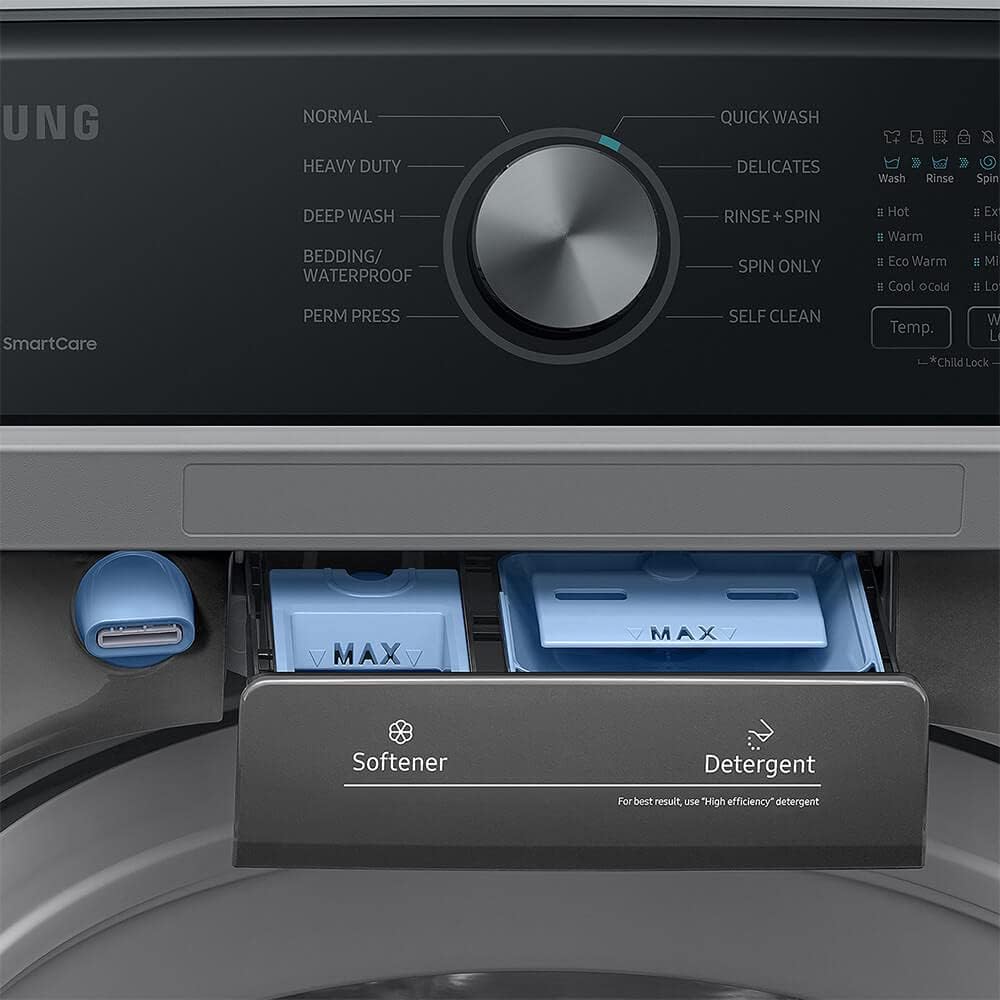 SAMSUNG WA44A3405AP 4.4 cu. ft. Top Load Washer with ActiveWave(TM) Agitator and Active WaterJet in Platinum