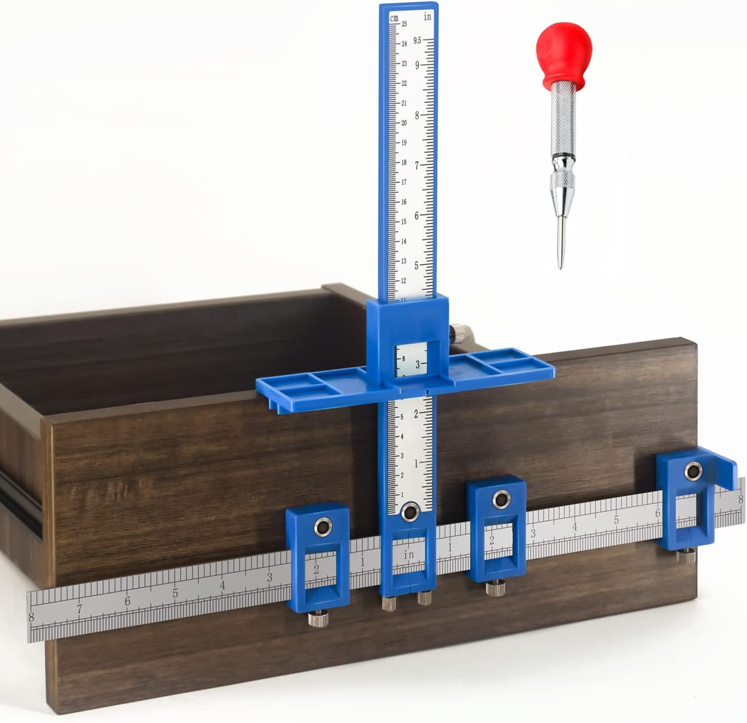 King&Charles Cabinet Hardware Jig, Aluminum Alloy Cabinet Handle Jig - Cabinet jig for handles and pulls, Drill Guide Sleeve Drawer Pull Jig Tool for Cabinet Knobs Pulls.