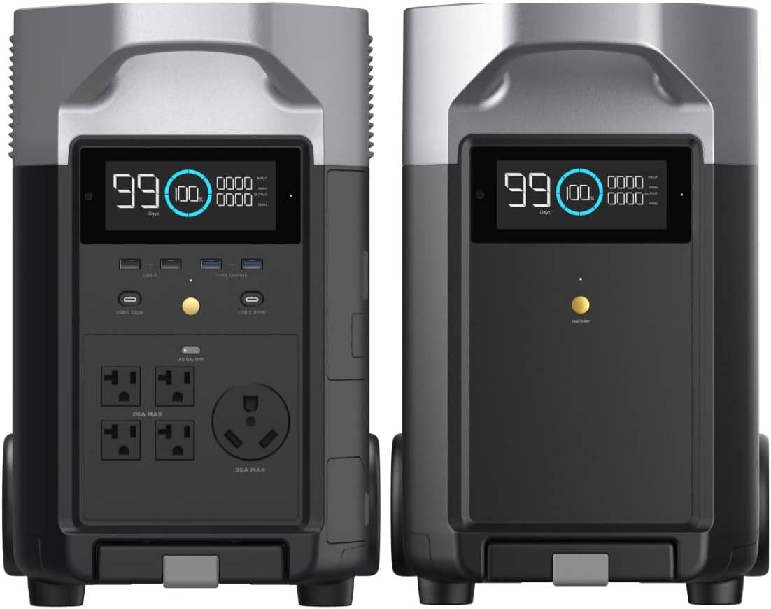 EF ECOFLOW DELTA Pro Portable Home Battery, Expandable Portable Power Station, 3.6kWh-25kWh, Huge 3600W AC Output, Solar Generator (Solar Panel Not Included) For Home Backup, Travel, Outdoor Camping