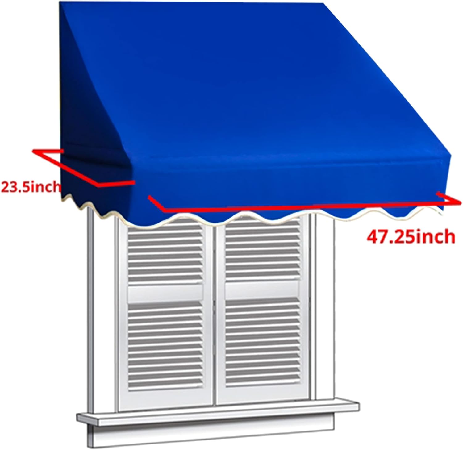 ALEKO Retractable Door Or Window Awning - 4 x 2 Feet - Dark Blue Pack of 2