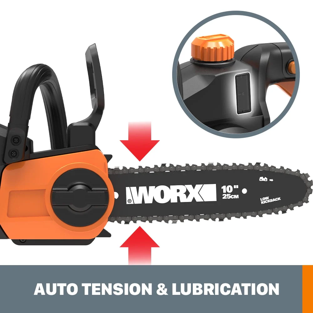 Worx WG322.9 20V Power Share 10 Cordless Chainsaw with Auto-Tension (Tool Only)