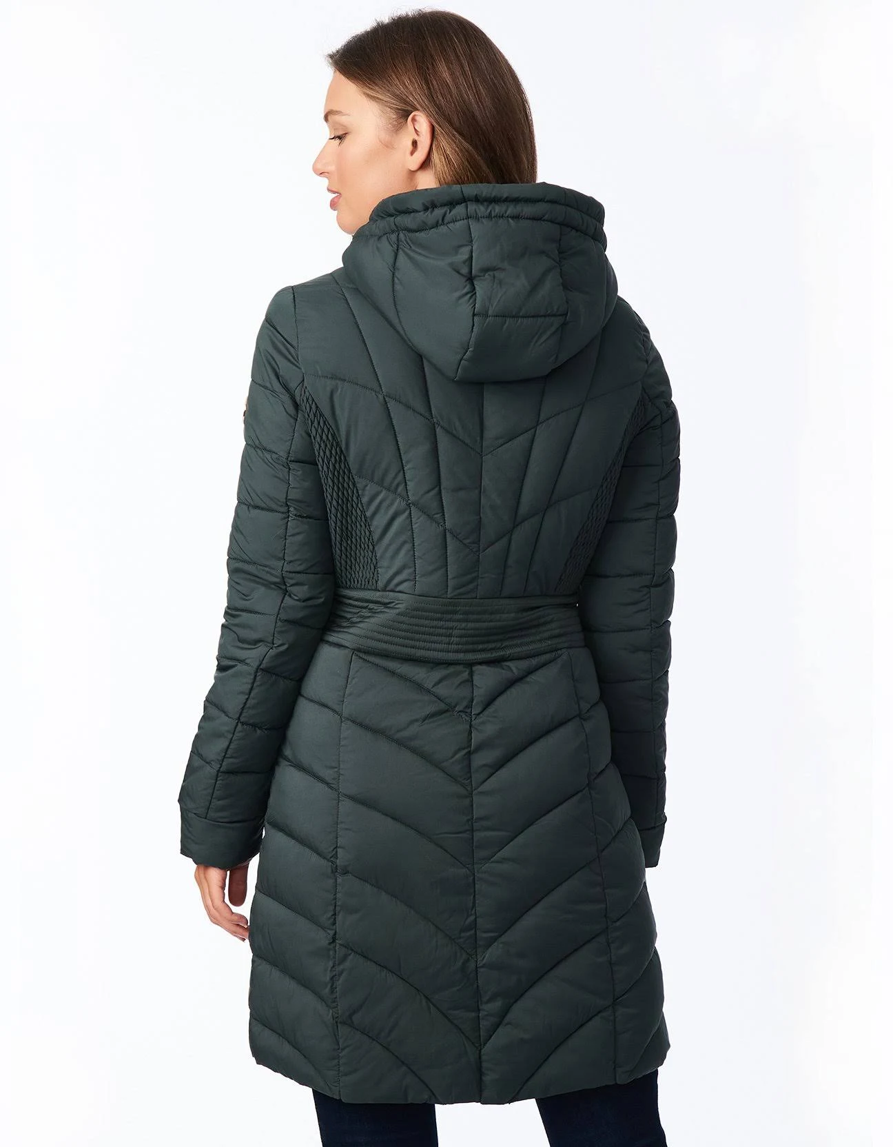 Bernardo Hooded Packable Puffer Coat - Dark Moss