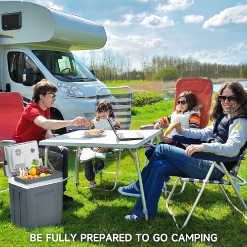 SHAREWIN Electric Cooler & Warmer with Handle Portable Thermoelectric Fridge for Vehicles & Trucks with 110V AC & 12V DV, Portable Refrigerator for Camping, Mini Car Refrigerator