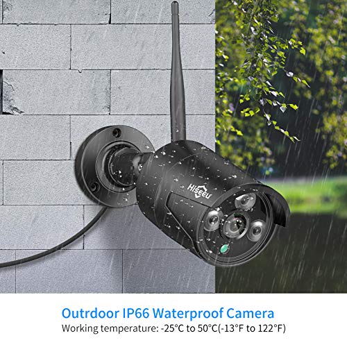 [Wireless Pro, 100ft Range] Hiseeu Wireless Security Camera System, Expandable 16CH 4K NVR, 4Pcs 3MP Night Vision WiFi Cameras Home Surveillance Outdoor, Motion Detection, 1TB HDD, One-Way Audio