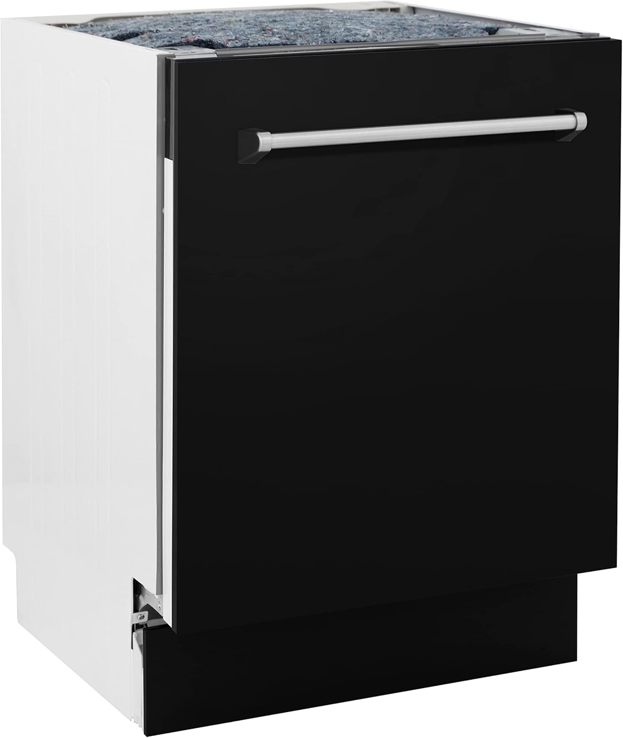 ZLINE 24" Tallac Series 3rd Rack Tall Tub Dishwasher in Black Matte with Stainless Steel Tub, 51dBa (DWV-BLM-24)