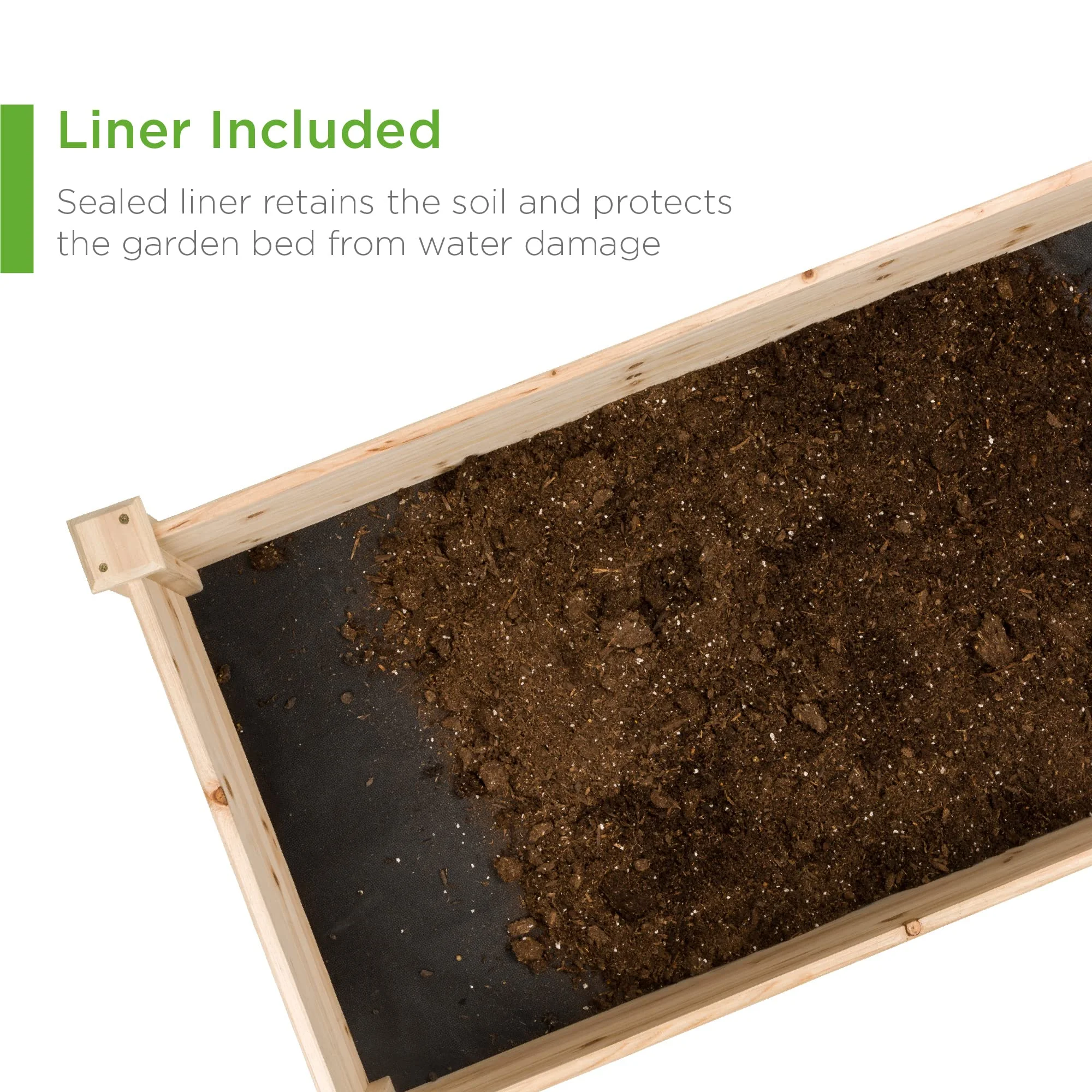 8x2ft Outdoor Wooden Raised Garden Bed Planter for Vegetables, Grass, Lawn, Yard - Natural - Curated Treasures Market