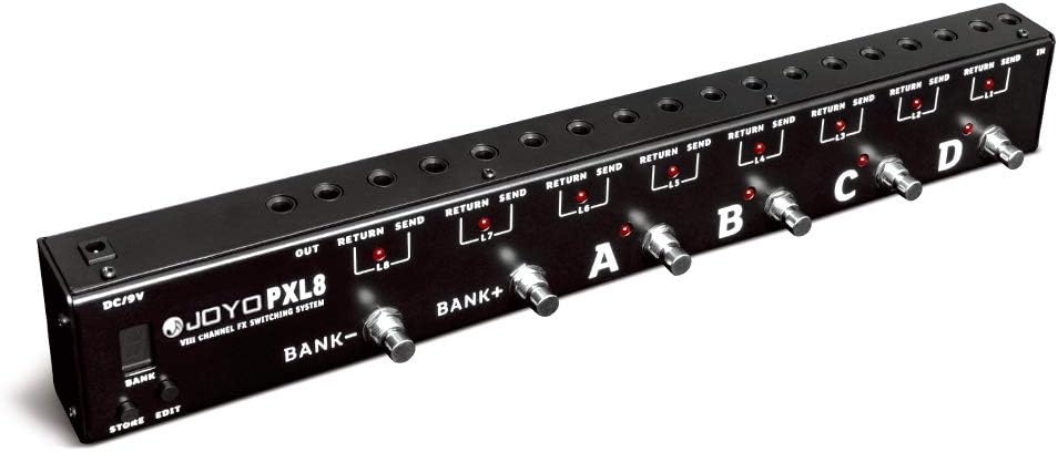 JOYO PXL8 Foot Pedal Controller 8 FX Loop Programmable Pedal Switcher with True Bypass (Black)