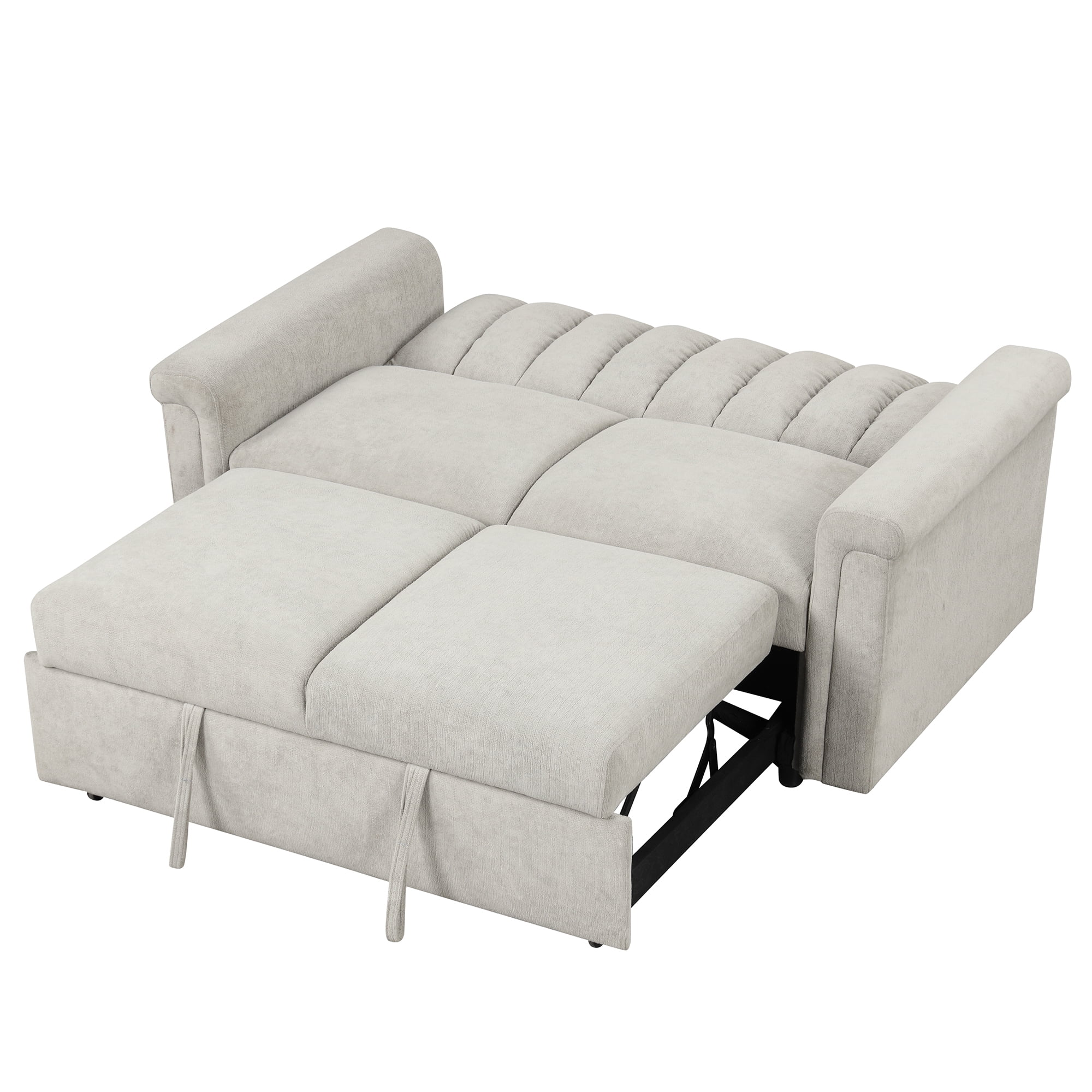 EUROCO 61.4" Longer Pull Out Sofa Sleeper Couch, 3-in-1 Convertible Sleeper Sofa Bed , Breathable Chenille Sleeper Loveseat with 3 Backrest Adjustments,Weight Capacity 660LBS