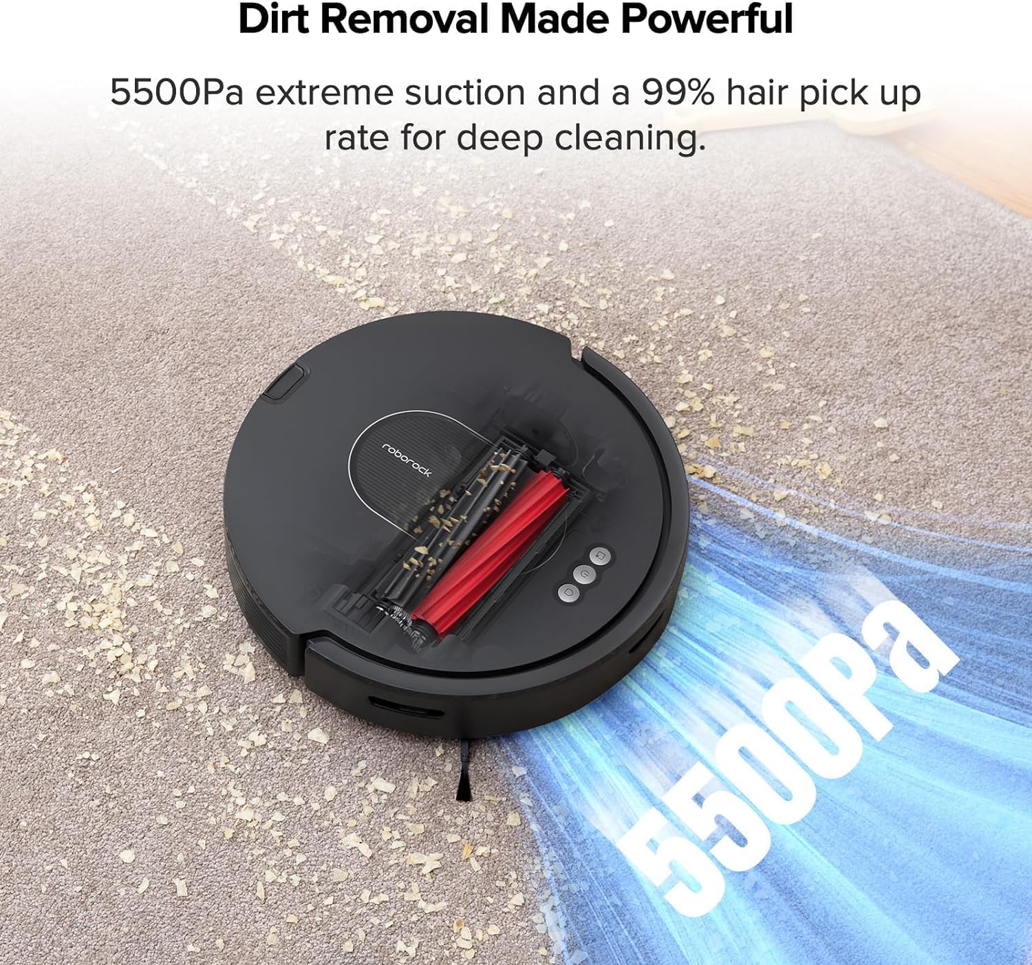roborock Q5 Max+ Robot Vacuum with Self-Empty Dock, 5500 Pa Suction with Side Brushes Replacement (2 Pieces)