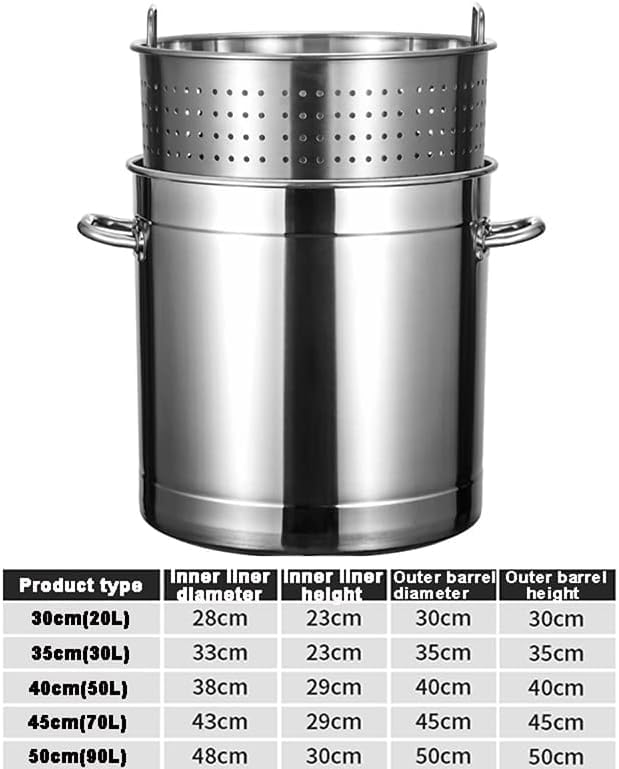 Stainless Stockpot Large Crab Seafood Boil Pot with Strainer Basket Heavy Kettle Turkey Deep Fryer Crawfish Clam Steamer for Steaming Boiling Canning