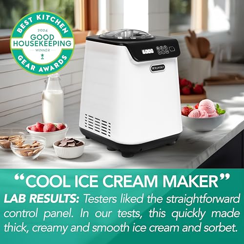 Whynter Ice Cream Maker Machine Automatic 2.1 Qt. Upright with Built-In Compressor, LCD Digital Display & Timer, No Pre-Freezing, ICM-201SB, Stainless Steel