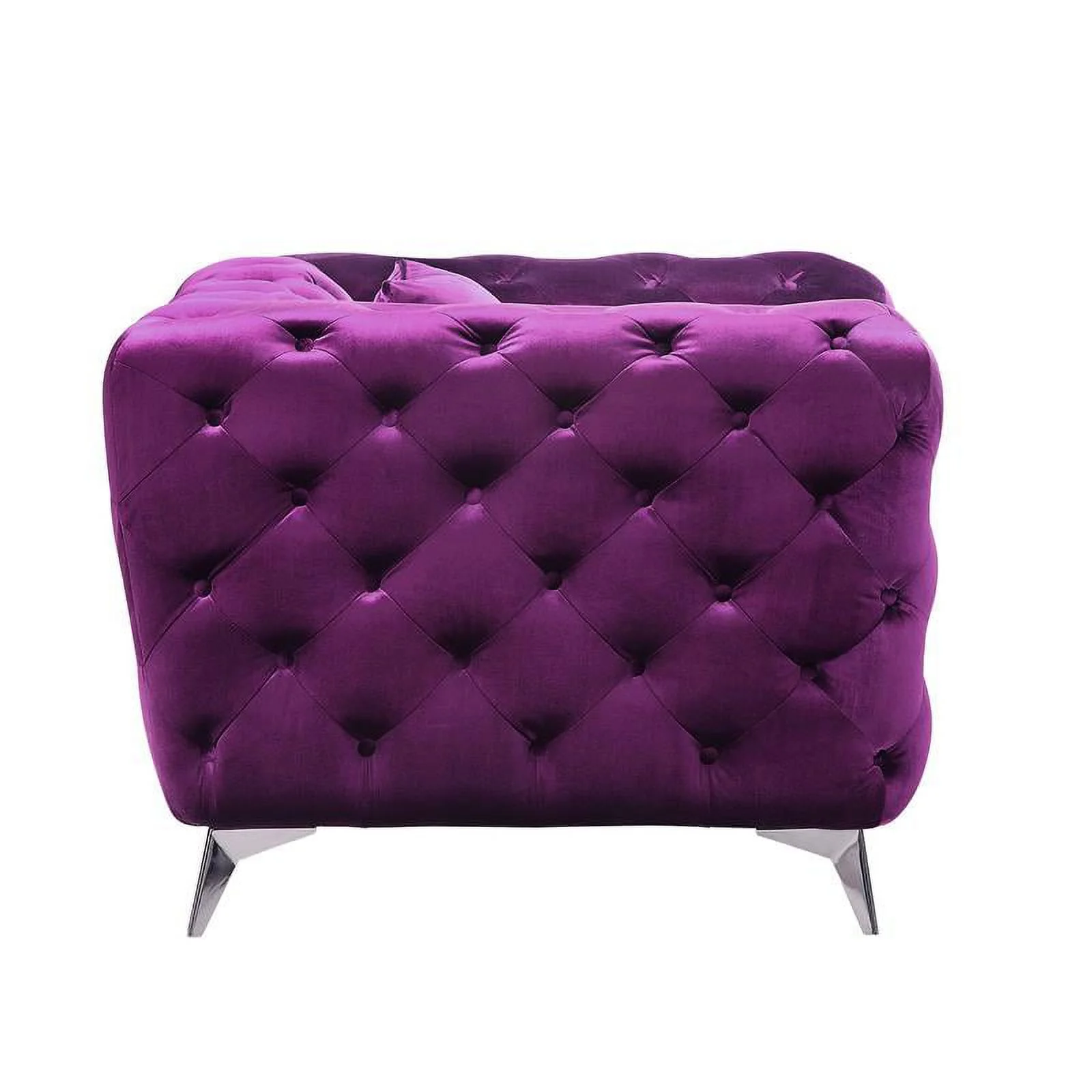 Bowery Hill Transitional / Modern Loveseat in Purple Fabric Finish