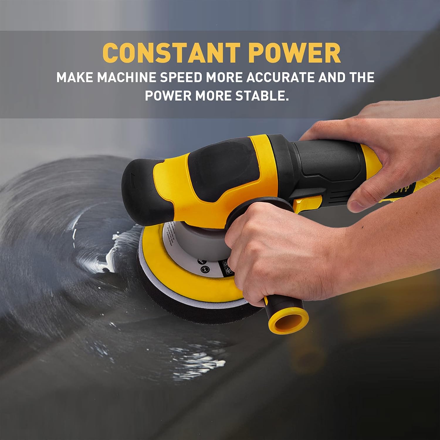 SPLOTY Buffer Polisher, 6-inch 120V Car Buffer, Variable Speed Dual Action Polisher with Detachable Handle, 5 Polishing Pads for Car Detailing, Car Scratch Repairing, Car Polishing and Waxing