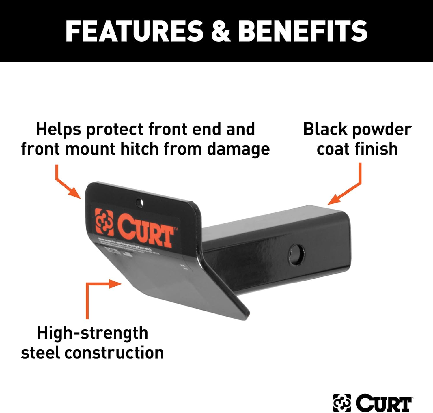 CURT 31007 Trailer Hitch Skid Plate for 2-Inch Receiver Pack of 2
