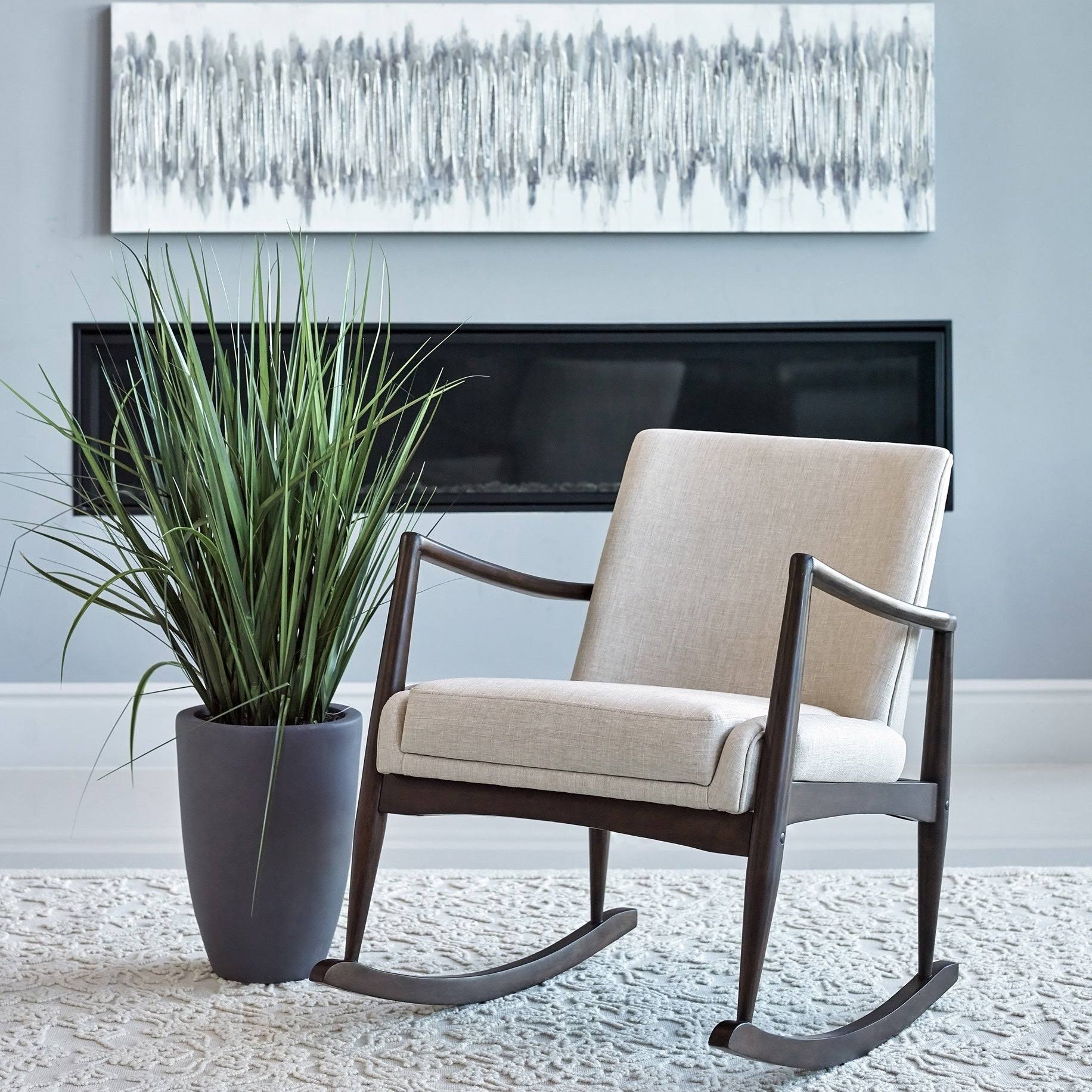 Mid-Century Modern Rocking Chair - Beige