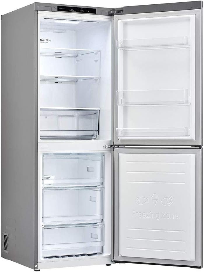 LG LRBNC1104S 24" Bottom Freezer Refrigerator with 10.8 Cu. Ft. Capacity, Door Cooling+, Smart Inverter Compressor, Tempered Glass Shelves, Digital Controls, PrintProof™ Finish, ENERGY STAR® Qualified