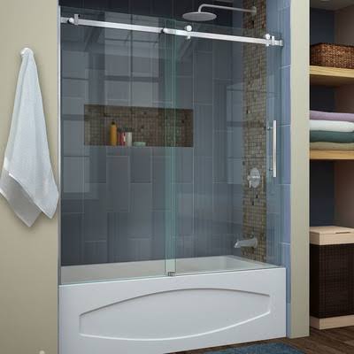 DreamLine Enigma Air 60x22 x 62x22 Single Sliding Frameless Tub Door
