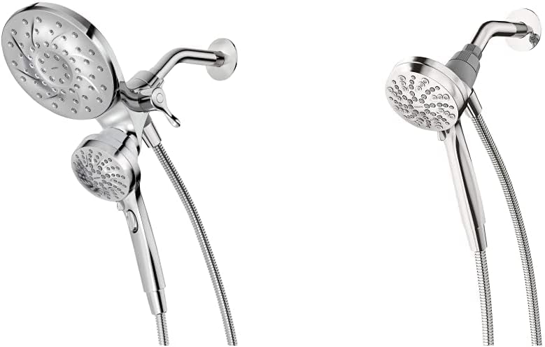 Moen 26009 Engage Magnetix 2.5 GPM Handheld/Rain Shower Head, Chrome & 26100EP Engage Magnetix 3.5-Inch Six-Function Handheld Showerhead with Eco-Performance Magnetic Docking System, Chrome