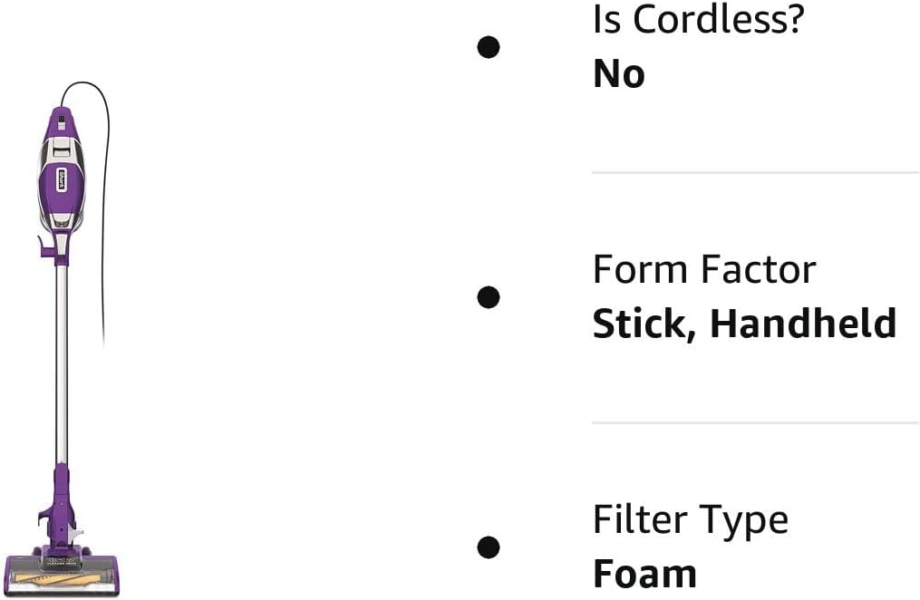 Shark ZS350 Rocket Zero-M Self-Cleaning Anti Pet Hair Lightweight Bagless Corded Stick Handheld Vacuum Cleaner for Carpet and Hard Floors (Renewed)
