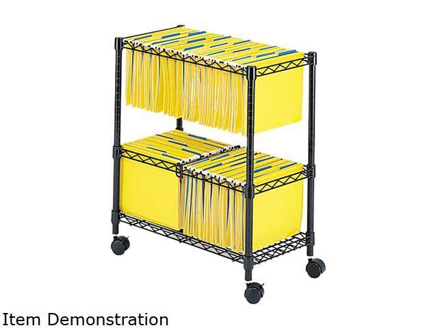 Safco 5278BL Two-Tier Rolling File Cart, 25-3/4w x 14D x 29-3/4h, Black