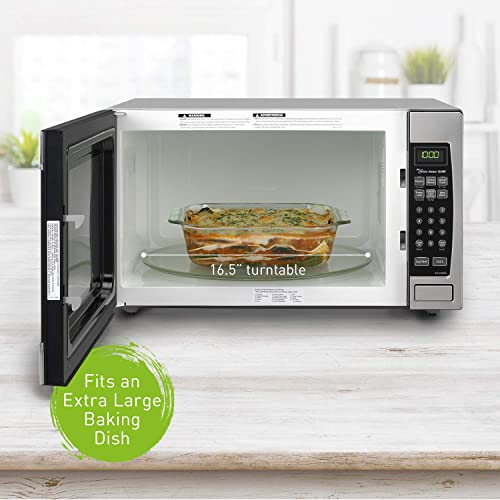 Oven with Cyclonic Wave Inverter Technology, 1250W, 2.3 cu.ft. Countertop Microwave with Sensor One-Touch Cooking (Stainless Steel/Silver)