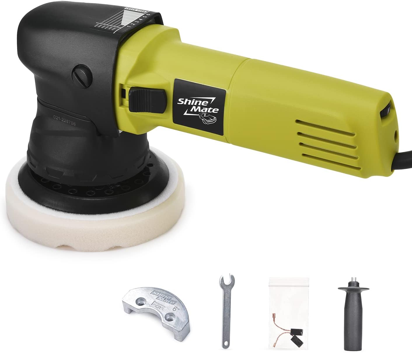 ShineMate Dual Action Polisher for Car Detailing 5-6 Inch, Random Orbital Polisher with 1pc Foam Pads, Variable Speed Wax Buffer