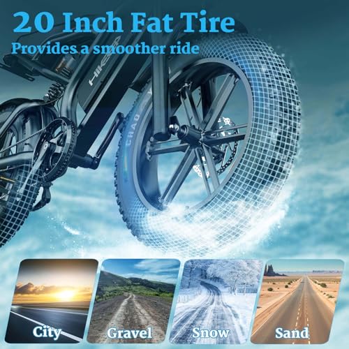 Electric Bike for Adults - K6 20 x 4 Inch Fat Tire, 750W/Peak 1500W Motor, 48V15AH Detachable Battery, 4 Riding Modes Electric Dirt Bike, 7 Speed Electric Motorcycle,20MPH UL 2849 Certified