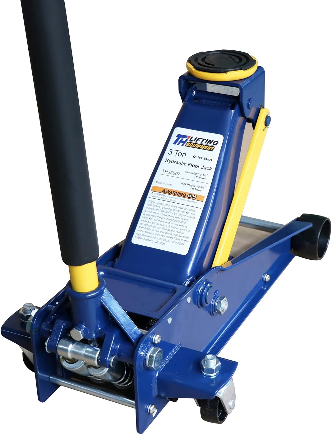 Aain® 3 Ton Heavy-Duty Floor Jack, Steel Hydraulic Jack with Double Pumps for Quick Lifting, Rotating Rear Casters, Blue