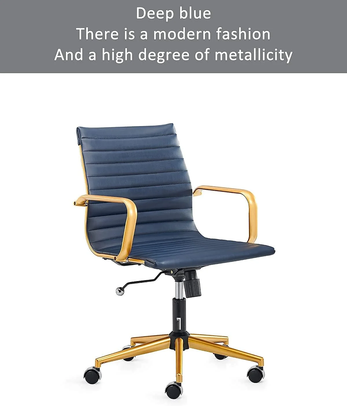 Executive Office Chair Office Chair Rolling Office Chair With Back Support Ergo Office Chair With Caster Wheels Office Chair For Heavy People 320Lbs Swivel Office Chair (GD-Blue)