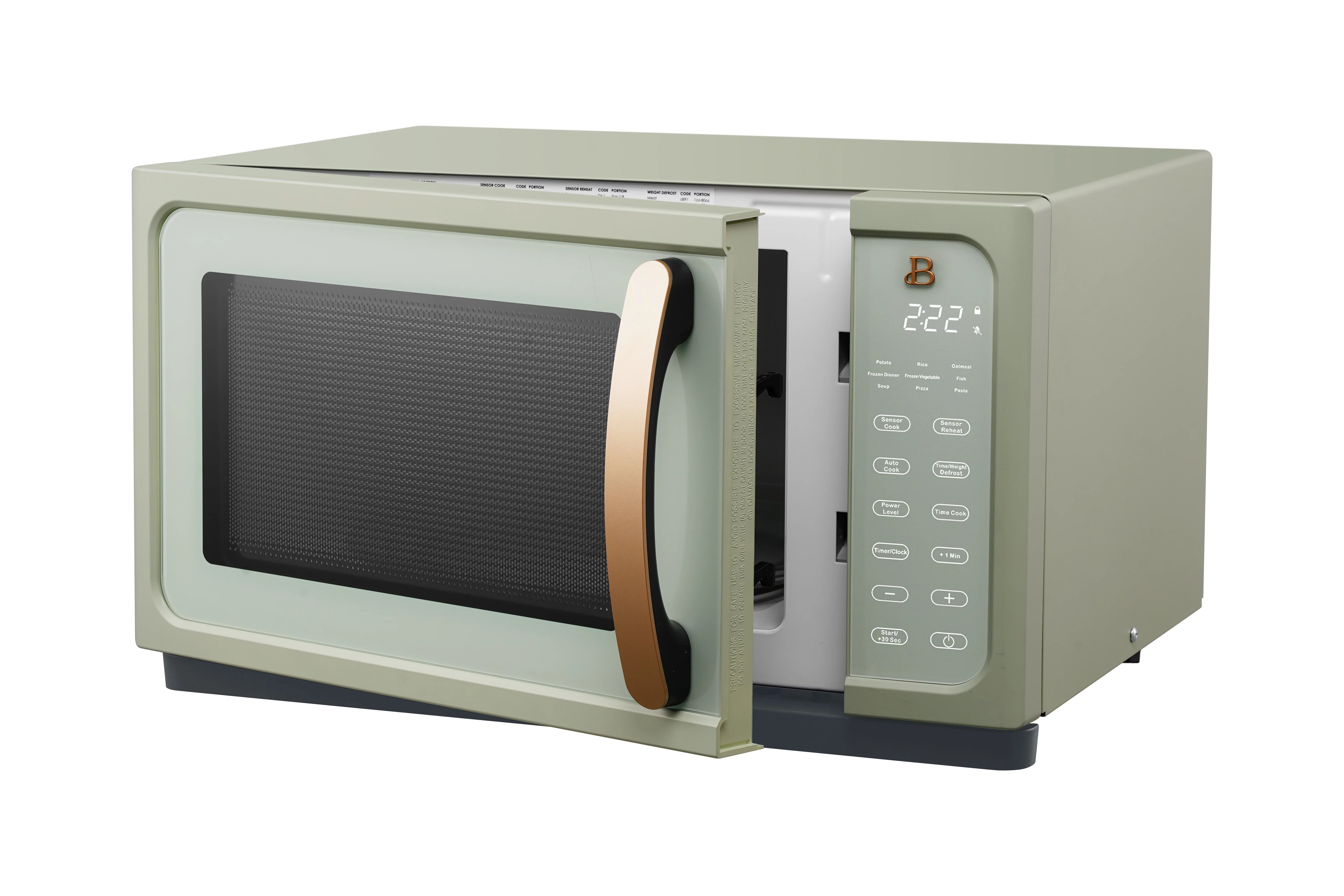 Beautiful 1.1 Cu ft 1000 Watt, Sensor Microwave Oven, White Icing by Drew Barrymore, New