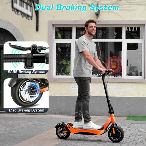 Caroma Electric Scooter Adults, 850W Motor, Max 36 Mph & 30-37 Miles Long Range, 10 Inch Run-Flat Tires, Folding E-Scooter with Dual Motor and Dual Brakes, Smart Control