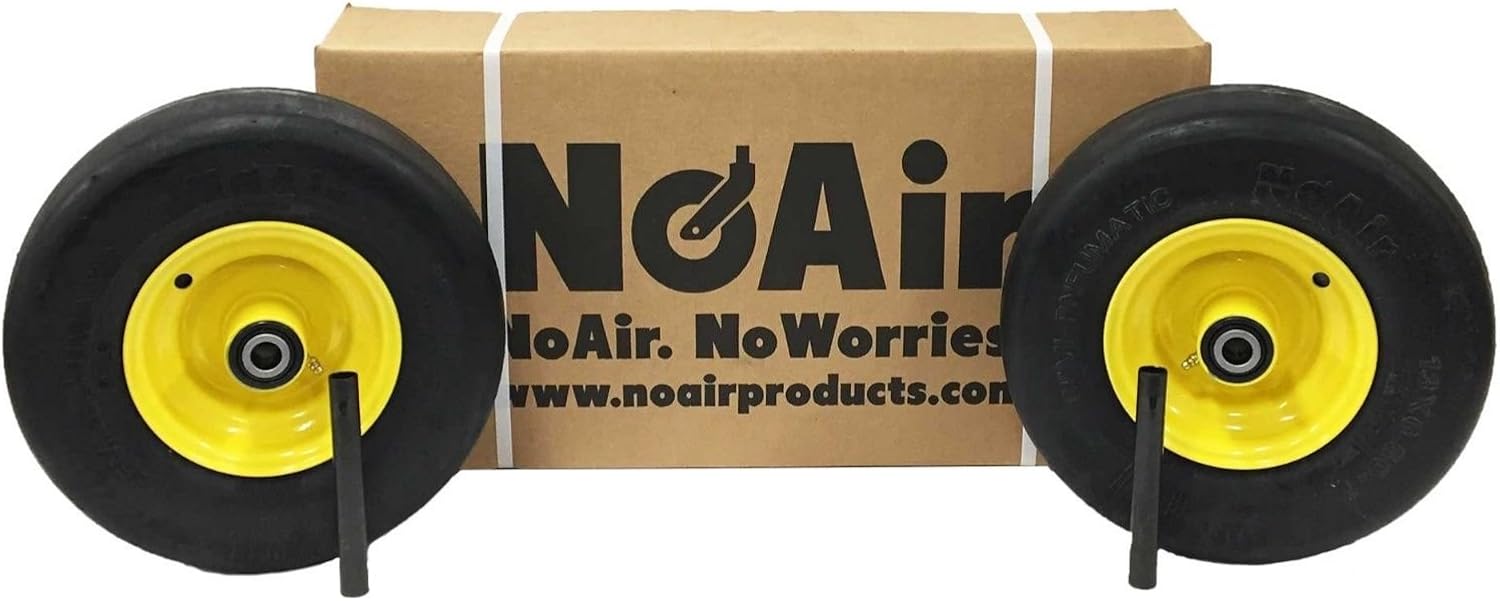 NoAir (2) Flat Free Wheel Assemblies 13x6.50-6 Fits John Deere TCA19309 TCA16946