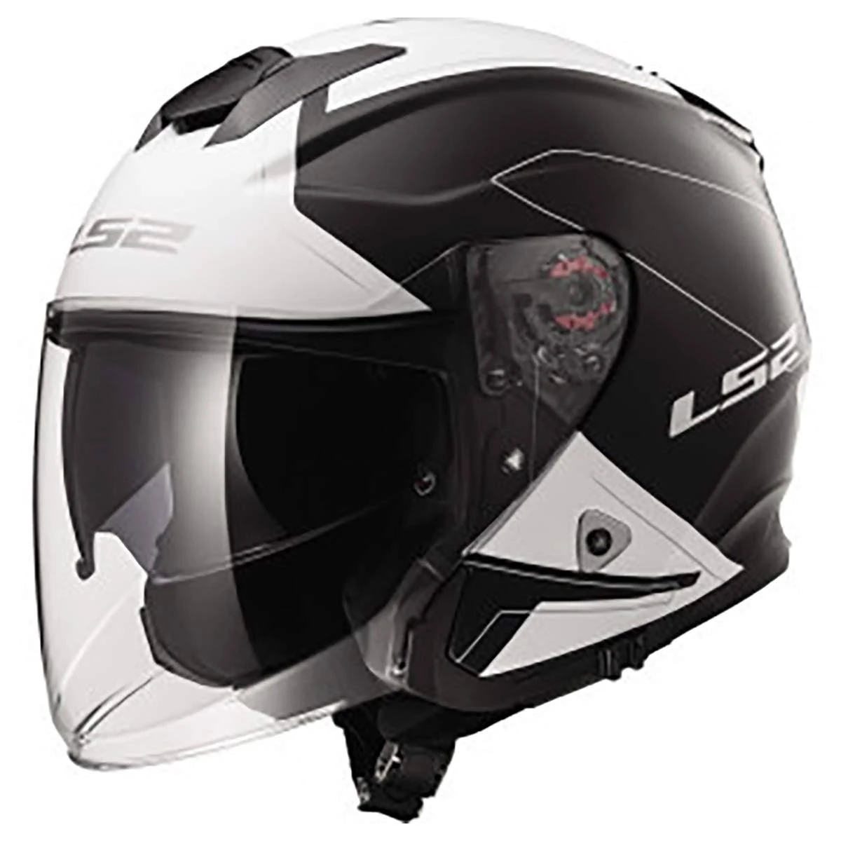 LS2 Helmets Open Face Verso Helmet (Rave Black/White - Large)