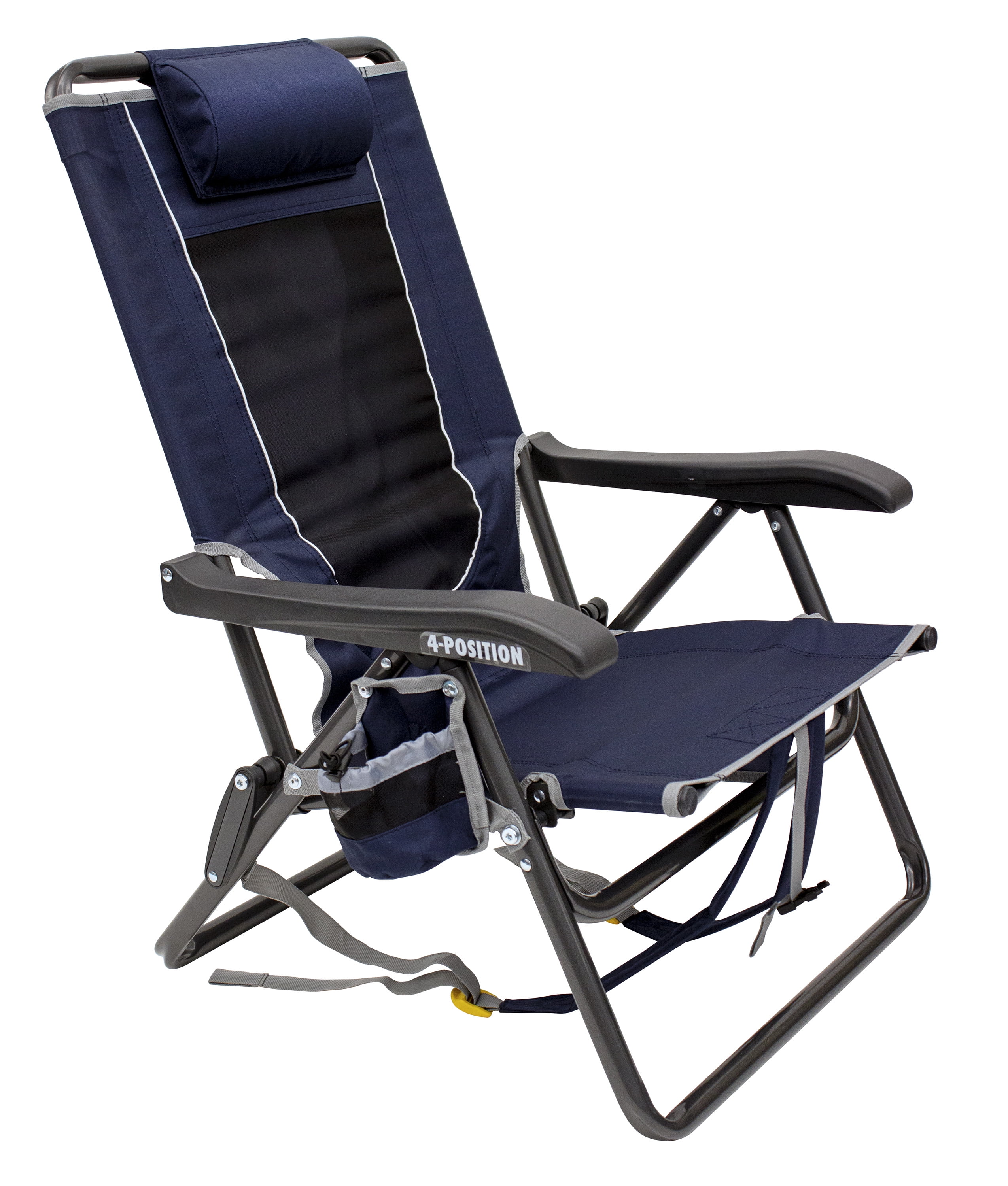 GCI Outdoor Backpack Event Compact Reclining Low Profile Camping Chair, Blue