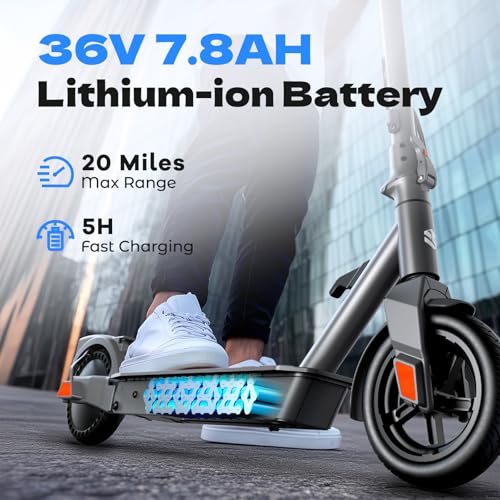 SISIGAD Electric Scooter Adults 10" Tires, 600W Peak Motor, Max 22 MPH Speed, 30 Miles Long Range, Portable Folding E-Scooter for Commuting with Dual Brakes, LCD Display APP Control