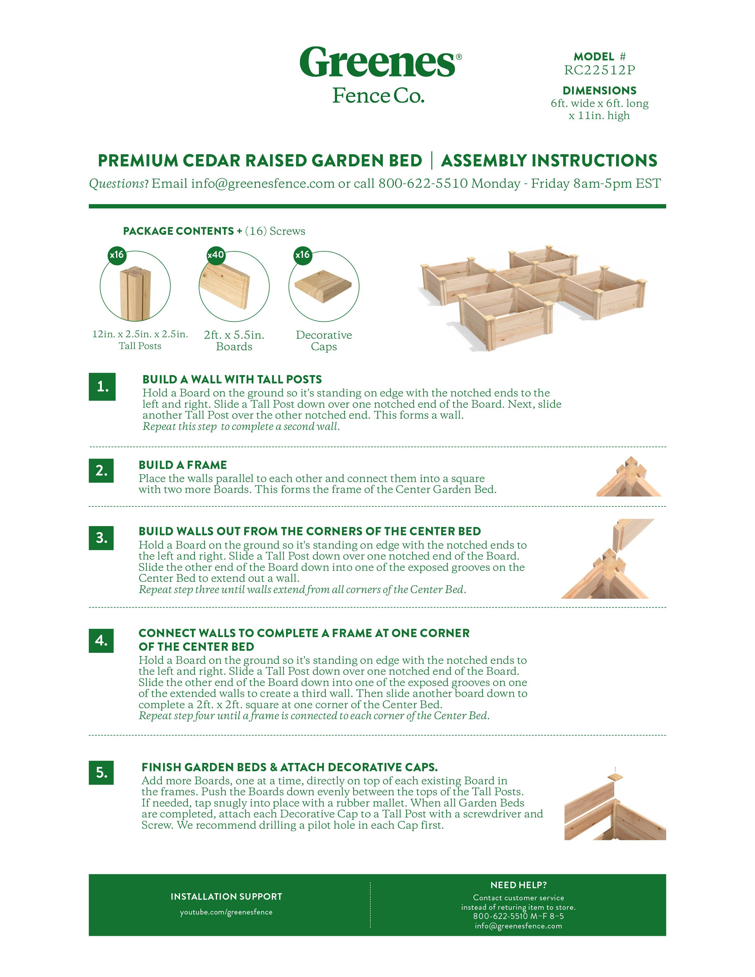 Cedar Raised Garden Bed 16 in x 8 ft x 11 in RC169612P | Greenes Fence