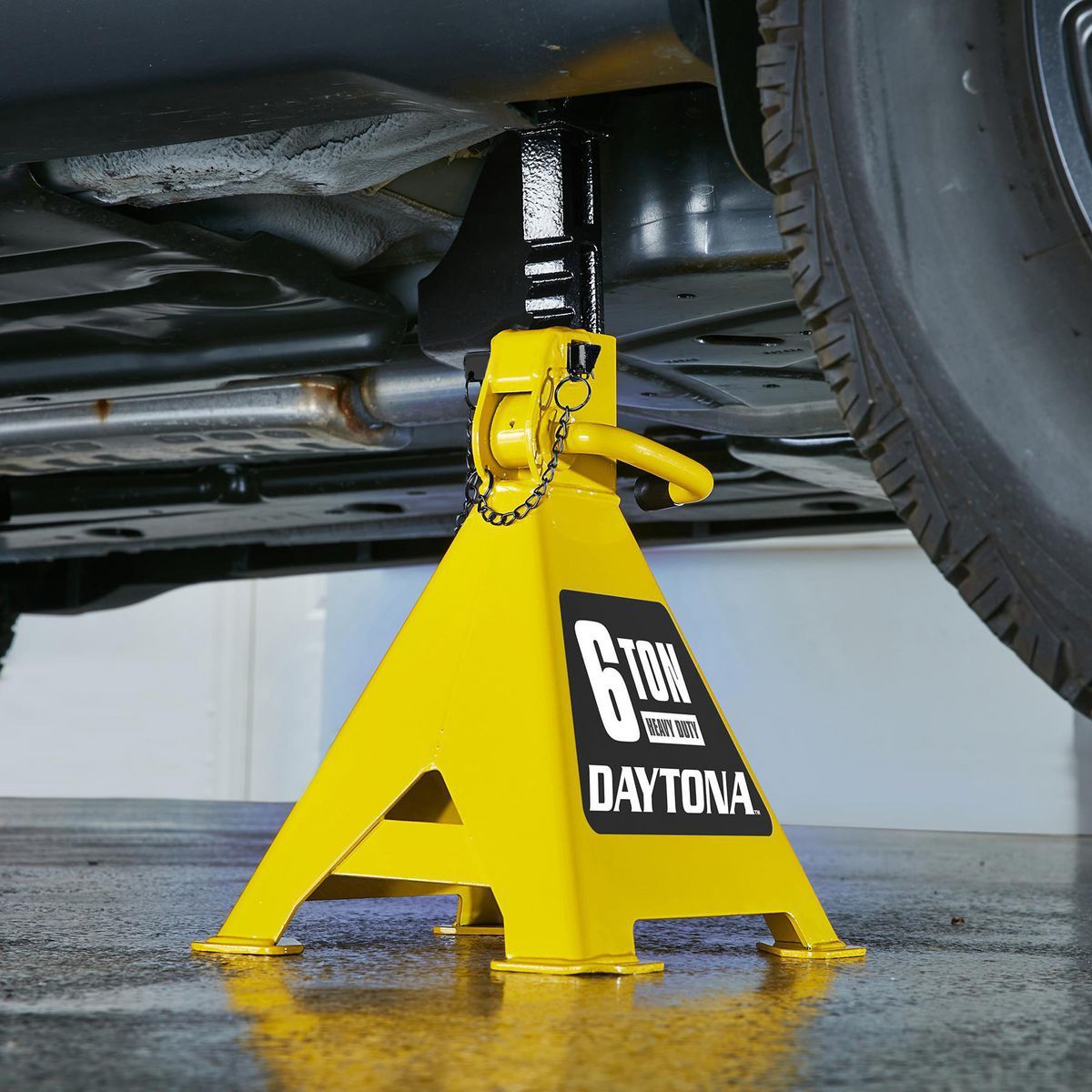 DAYTONA 6 Ton Heavy Duty Ratcheting Jack Stands, Slate Gray
